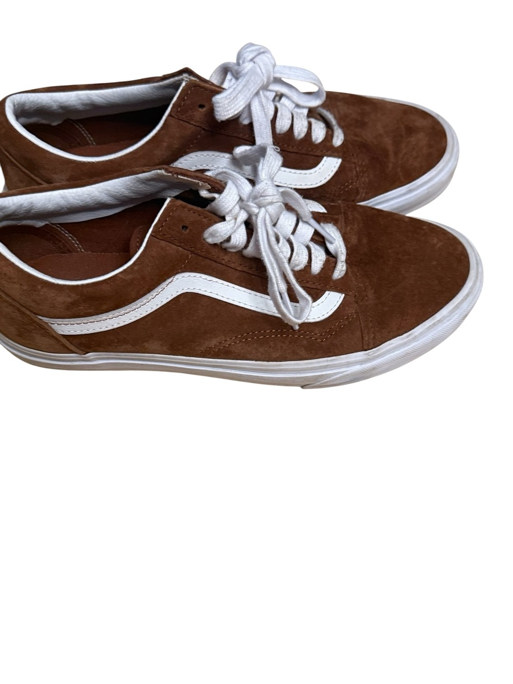 Vans Men’s Brown Suede Low-Top Sneakers with White Side Stripe